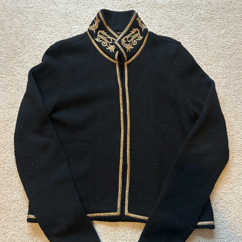 Ralph Lauren Black Wool Jacket with Gold Trim
